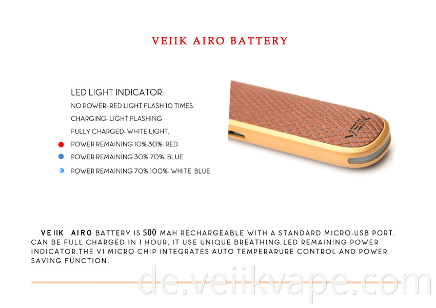 500Mah Battery Veiik Airo Pod